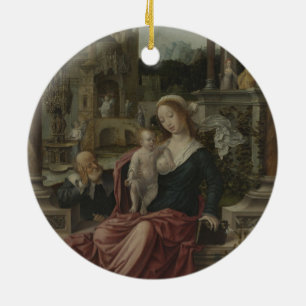 Adorno De Cerámica Jesús y la Madre María Amamantando