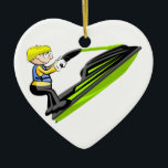 Adorno De Cerámica Jet ski fan<br><div class="desc">Original design for jet ski fanatics. A fun illustration for summer and water sports.</div>