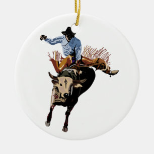 Adorno De Cerámica Jinete de Bull