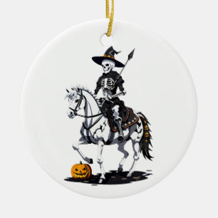 Adorno De Cerámica Jinete de caballo esqueleto - esqueleto de Hallowe