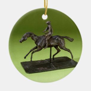 Adorno De Cerámica Jinete en un caballo (bronce)