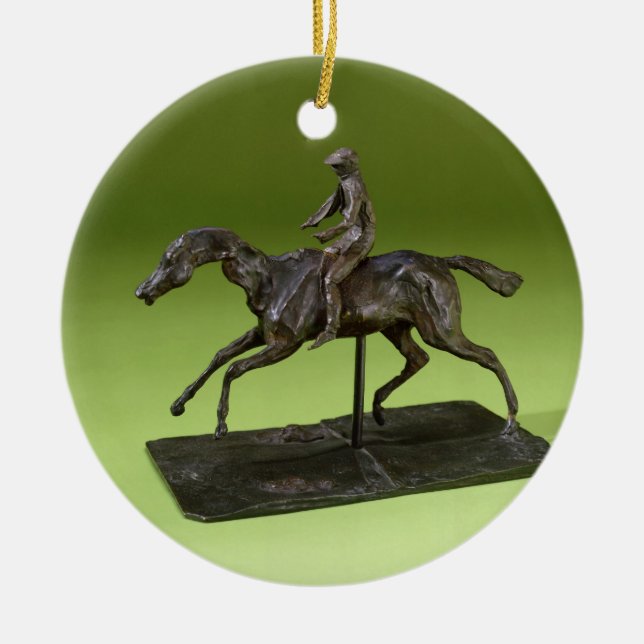 Adorno De Cerámica Jinete en un caballo (bronce) (Frente)