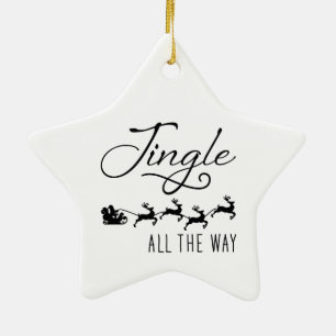 Adorno De Cerámica Jingle All The Way Estrella de Navidad del Trine