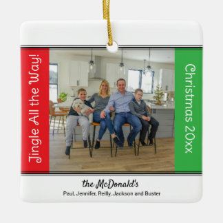 Adorno De Cerámica Jingle All the Way Personalized Christmas Ornament