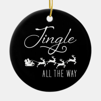 Adorno De Cerámica Jingle All The Way-Trineo de Santa Navidad Negro