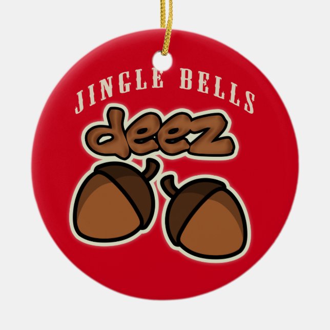 Adorno De Cerámica Jingle Bells Deez Nueces (Frente)