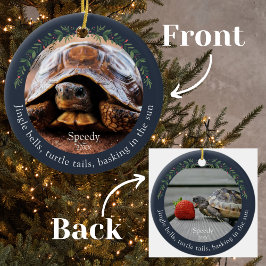 Adorno De Cerámica Jingle de la Marina con los Navidades de tortugas 