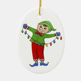 Adorno De Cerámica Jingle Elves "Cheery"