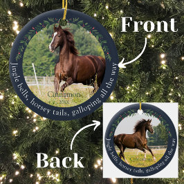Adorno De Cerámica Jingle Jingle Bells Horsey cuela a Navidades de ca