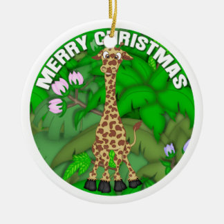 Adorno De Cerámica Jirafa de las Felices Navidad