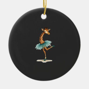 Adorno De Cerámica Jirafa linda en tutú bailando como bailarina, gif