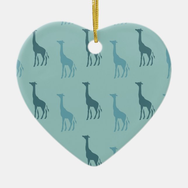 Adorno De Cerámica Jirafas de la aguamarina (Frente)