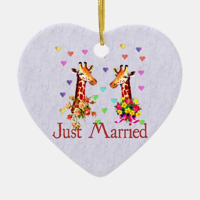 Adorno De Cerámica Jirafas de la boda (Frente)