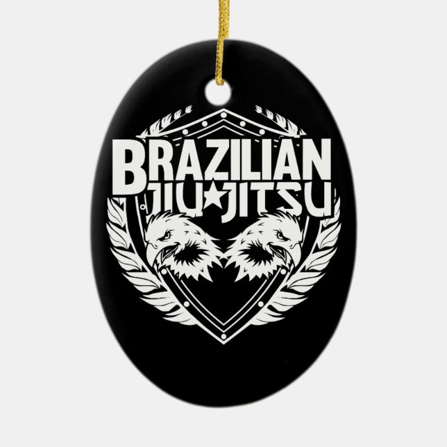 Adorno De Cerámica Jiu Jitsu Emblem brasileño (Frente)