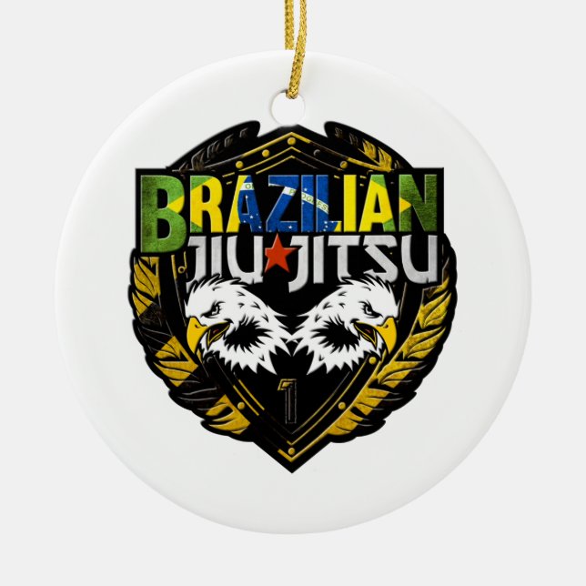 Adorno De Cerámica Jiu Jitsu Emblem brasileño (Frente)