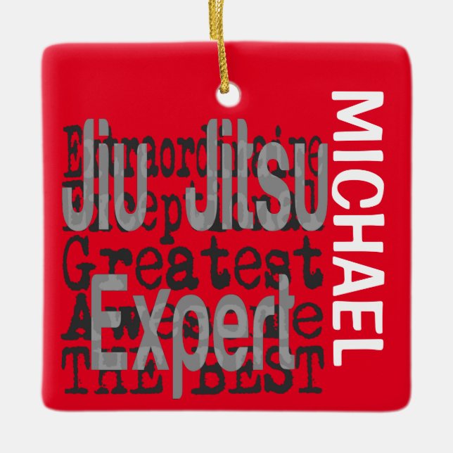 Adorno De Cerámica Jiu Jitsu Experto PERSONALIZADO Extraordinario (Anverso)
