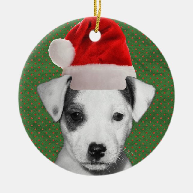 Adorno De Cerámica Joder Jack Russell Terrier Santa (Frente)