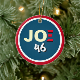 Adorno De Cerámica JOE 46 Navidades Rojos Blancos BIDEN