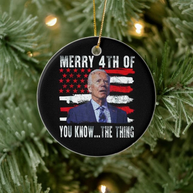 Adorno De Cerámica Joe Biden Merry, 4 de ustedes saben... (Árbol)