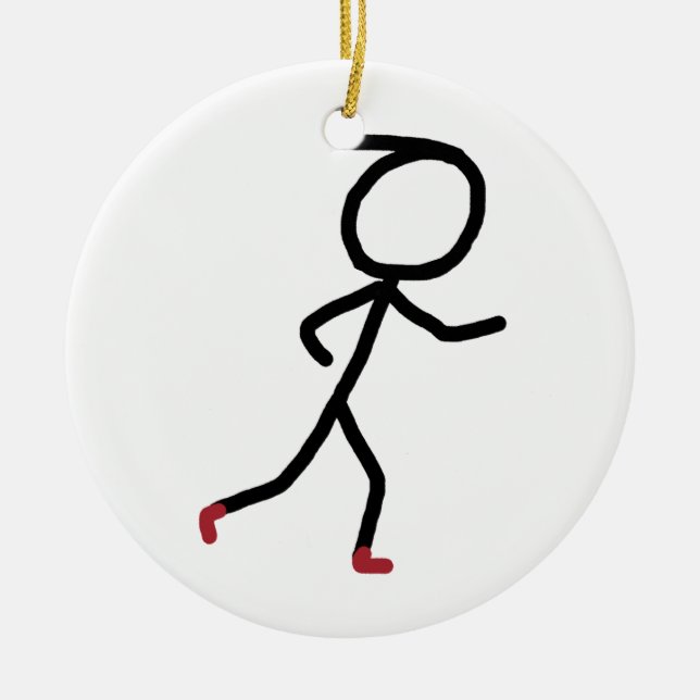 Adorno De Cerámica Jogging Stickman (Frente)