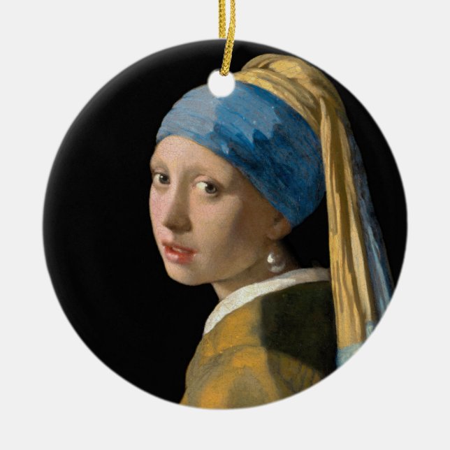 Adorno De Cerámica Johannes Vermeer, Chica de Pearl Earring (Frente)