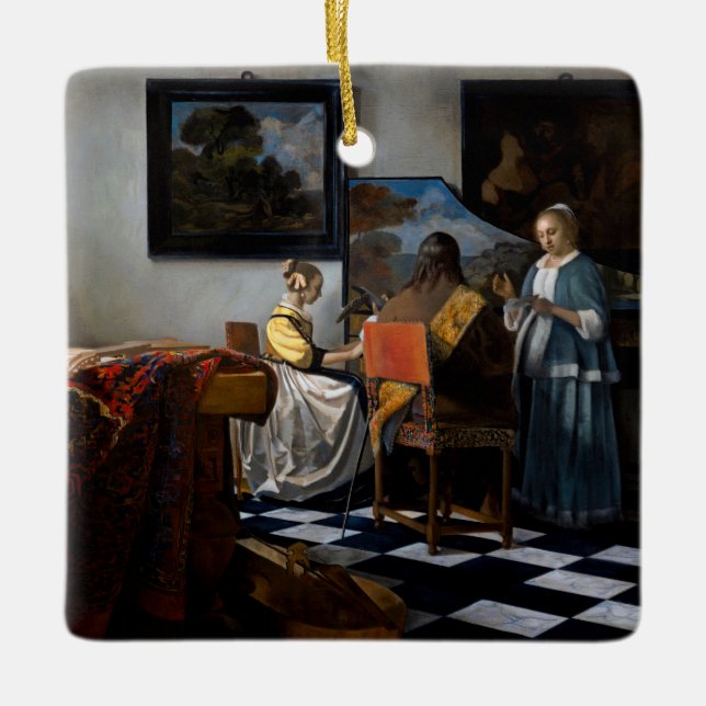 Adorno De Cerámica Johannes Vermeer - El concierto (Anverso)