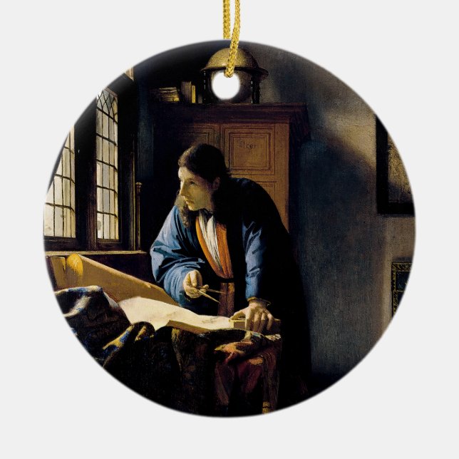 Adorno De Cerámica Johannes Vermeer - El geógrafo (Frente)