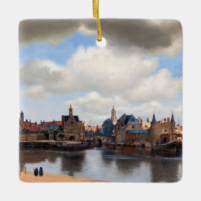 Adorno De Cerámica Johannes Vermeer - Vista de Delft (Anverso)