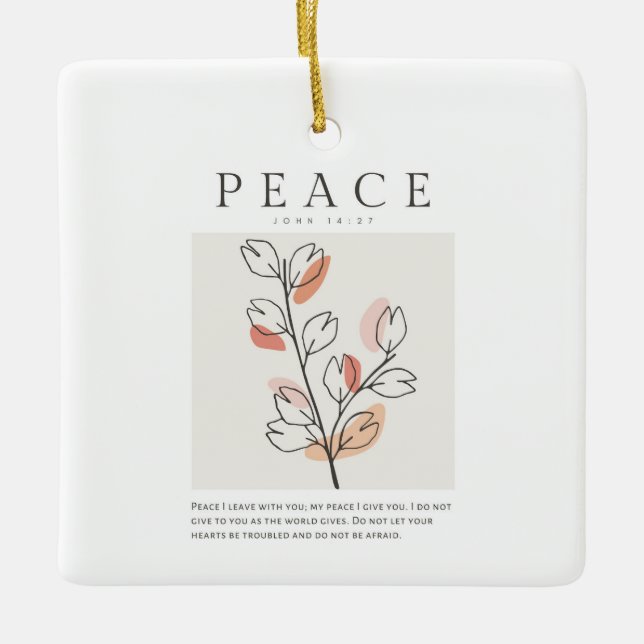 Adorno De Cerámica John 14:27 Paz te dejo (Anverso)