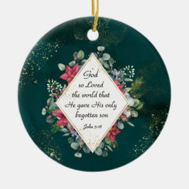 Adorno De Cerámica John.3:16 Dios amó al mundo, Navidades