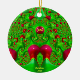 Adorno De Cerámica JOHN ~ NAVIDADES 3D Cerise Green 2025