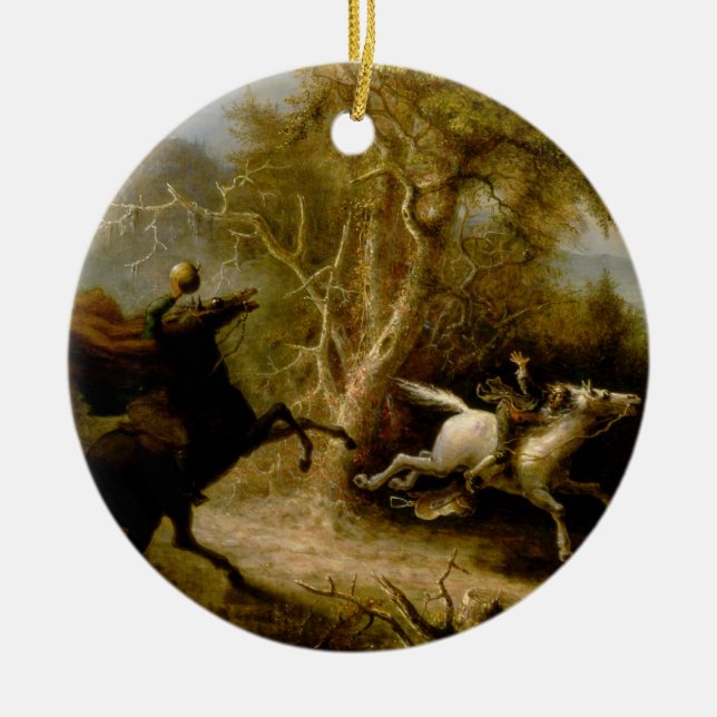 Adorno De Cerámica John Quidor Leyenda de Caballo Sleepy Hollow sin C (Frente)