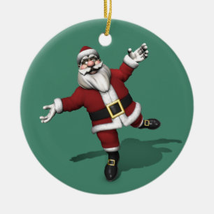 Adorno De Cerámica Jolly Ballet Dancer Santa Claus