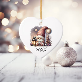 Adorno De Cerámica Jolly Little Gnome Ceramic Ornament