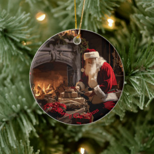 Adorno De Cerámica Jolly Old Saint Nick