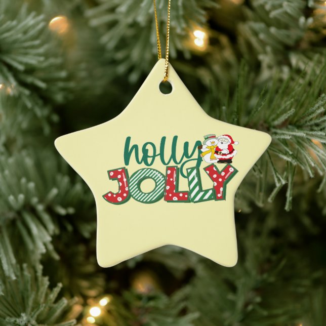 Adorno De Cerámica Jolly Santa Ornament, Navidades coloridos (Árbol)