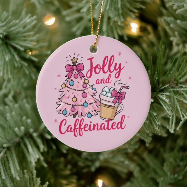 Adorno De Cerámica Jolly y cafés cafeinados Navidades Retro Trendy (Árbol)