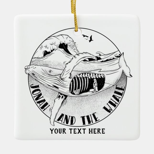 Adorno De Cerámica Jonah y la ballena (Anverso)