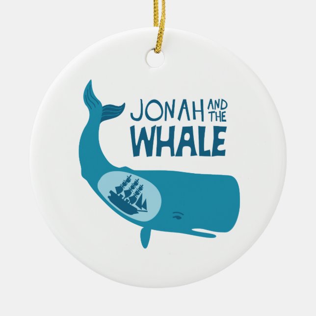 Adorno De Cerámica Jonah Y La Ballena (Frente)