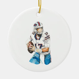 Adorno De Cerámica Josh Allen Buffalo Bills Round Ornament
