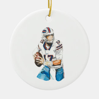 Adorno De Cerámica Josh Allen Buffalo Bills Round Ornament
