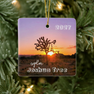 Adorno De Cerámica Joshua Tree Purple Naranja Sunset Personalizado Fo