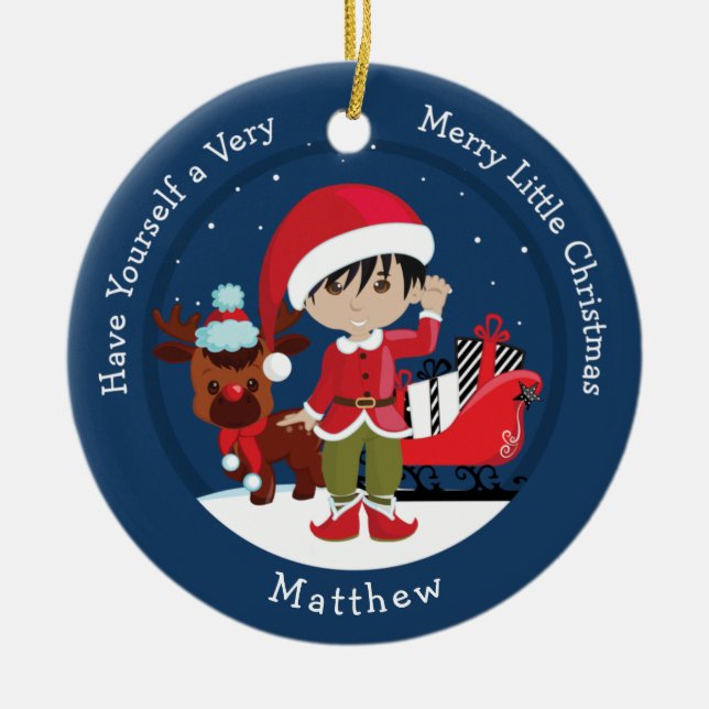 Adorno De Cerámica Jóven asiático elfo (Frente)