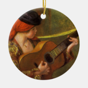 Adorno De Cerámica Joven española con guitarra de Pierre Renoir