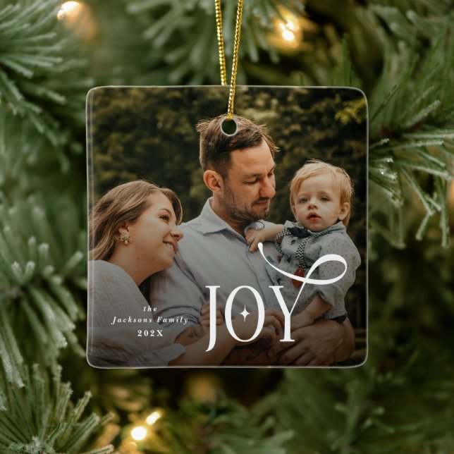 Adorno De Cerámica Joy Family Photo Christmas  (Árbol)