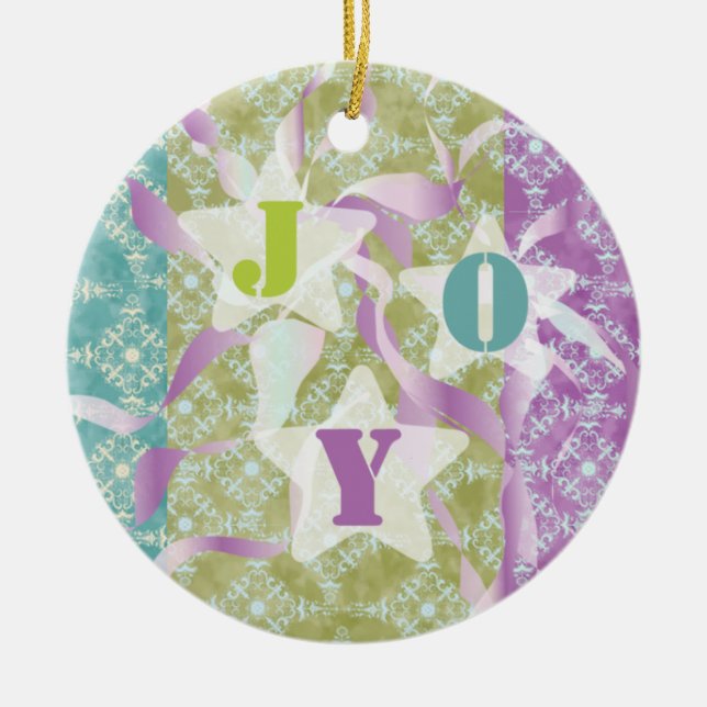Adorno De Cerámica JOY Holiday Keepsake Ornament (Frente)