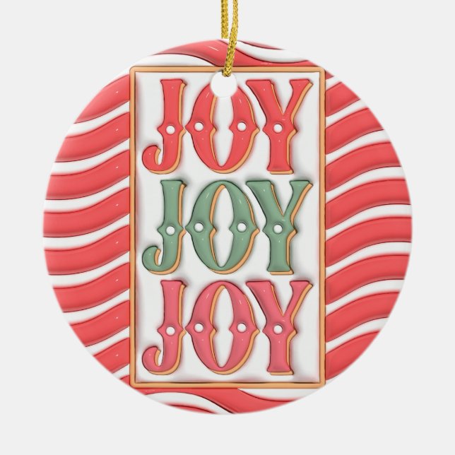 Adorno De Cerámica "Joy Joy Joy Joy Ornament (Frente)