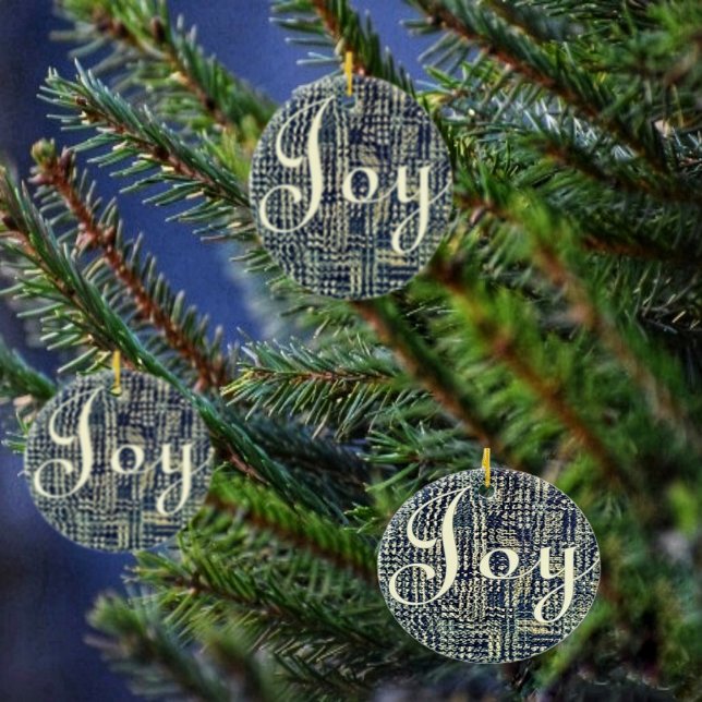 Adorno De Cerámica Joy Panes (This window-paned design, comes in several text versions, describing Christmas!)