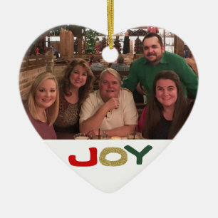 Adorno De Cerámica Joy Personalizado Navidades de fotografía familia