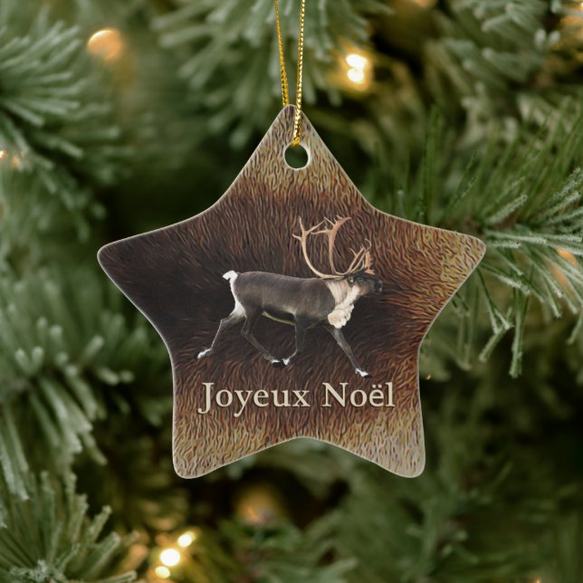 Adorno De Cerámica Joyeux Noё l - Bull Caribou (Reno) (Árbol)